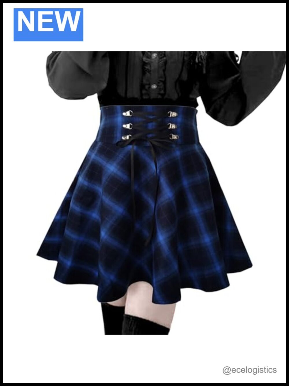 Women's Plaid Mini Skirt Gothic High Waist A-line Flare Short Skirt